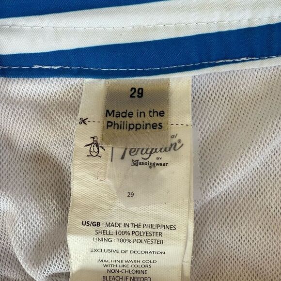 Original Penguin 8-Bit Striped Swim Trunks Blue Depths Combo 29 - Picture 7 of 10